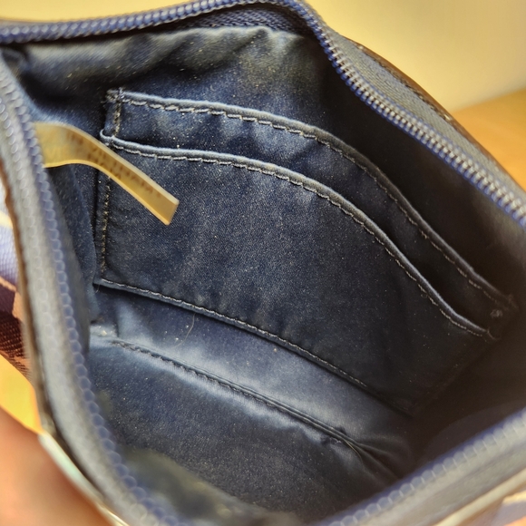 COACH Wristlet Blue Signature Zipper Close Logo Strap Wallet - Picture 5 of 9